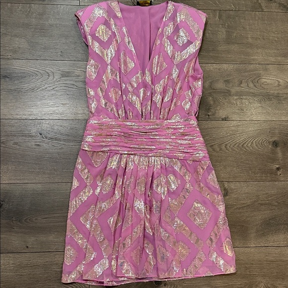 Ramy Brook Reina Dress, silk pink and gold - Picture 8 of 12